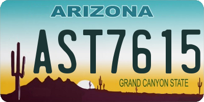 AZ license plate AST7615
