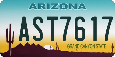 AZ license plate AST7617