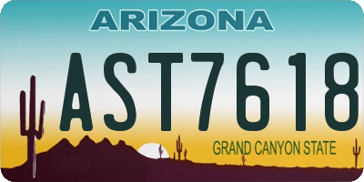 AZ license plate AST7618