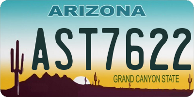 AZ license plate AST7622