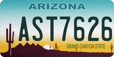 AZ license plate AST7626