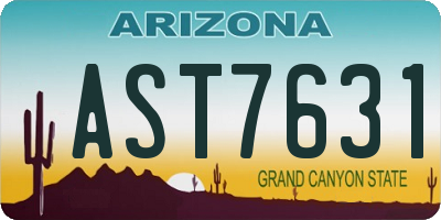 AZ license plate AST7631