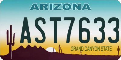 AZ license plate AST7633