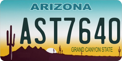 AZ license plate AST7640