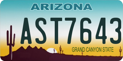 AZ license plate AST7643
