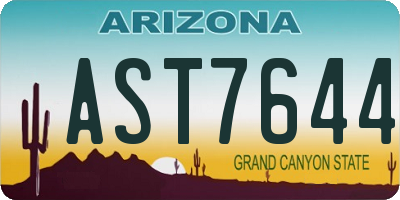 AZ license plate AST7644