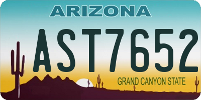 AZ license plate AST7652
