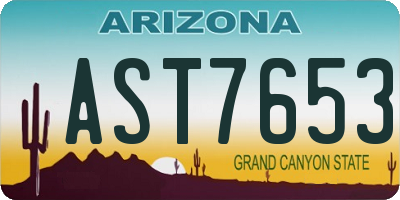 AZ license plate AST7653