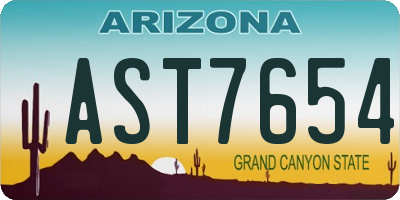 AZ license plate AST7654