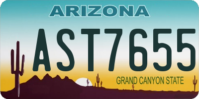 AZ license plate AST7655