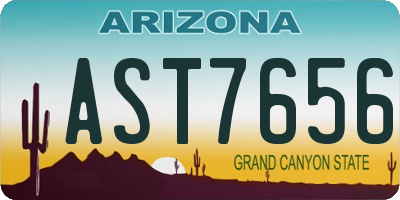 AZ license plate AST7656