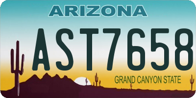 AZ license plate AST7658