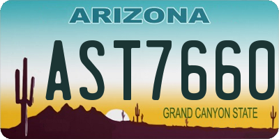 AZ license plate AST7660