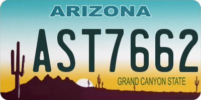 AZ license plate AST7662