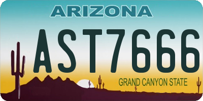 AZ license plate AST7666