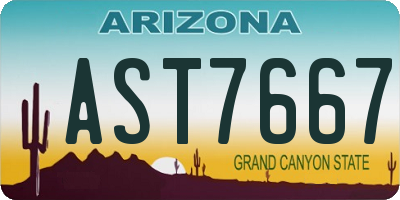 AZ license plate AST7667