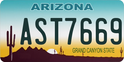 AZ license plate AST7669