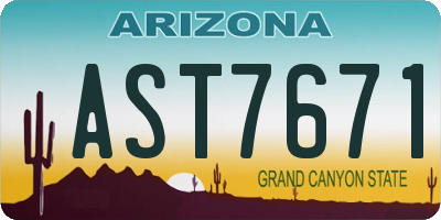 AZ license plate AST7671