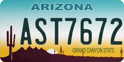 AZ license plate AST7672
