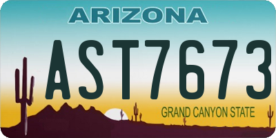 AZ license plate AST7673