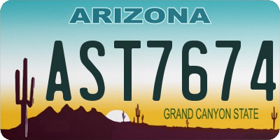 AZ license plate AST7674