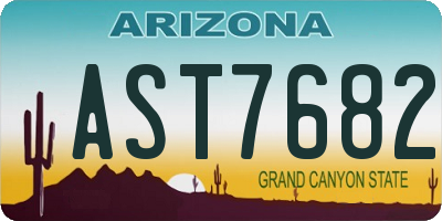 AZ license plate AST7682