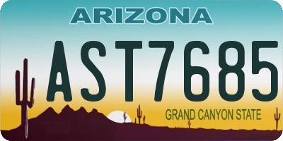 AZ license plate AST7685