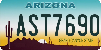 AZ license plate AST7690