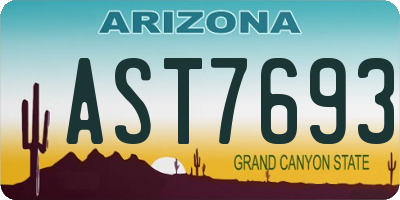 AZ license plate AST7693