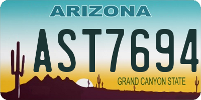 AZ license plate AST7694