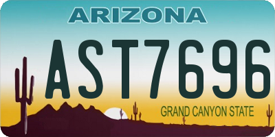 AZ license plate AST7696