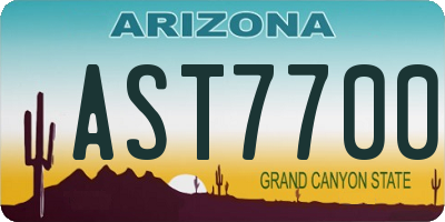AZ license plate AST7700