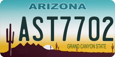 AZ license plate AST7702