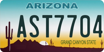 AZ license plate AST7704
