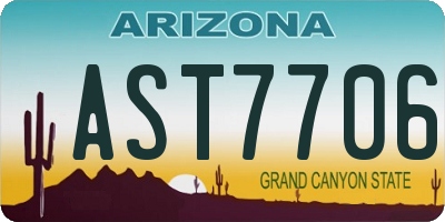 AZ license plate AST7706