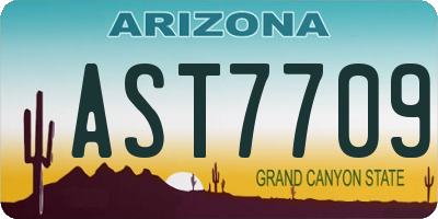 AZ license plate AST7709