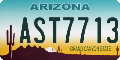 AZ license plate AST7713