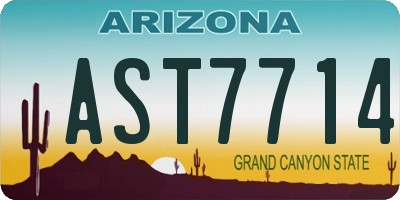 AZ license plate AST7714