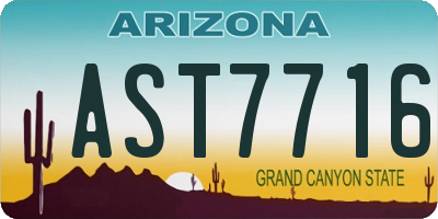 AZ license plate AST7716