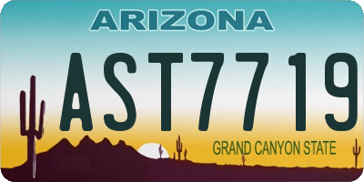 AZ license plate AST7719