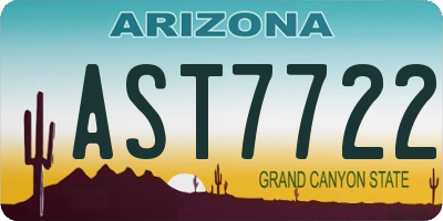 AZ license plate AST7722