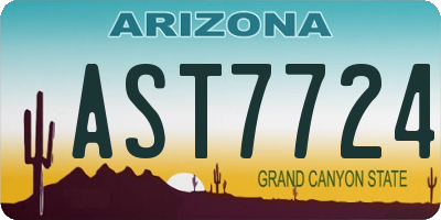 AZ license plate AST7724