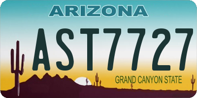AZ license plate AST7727