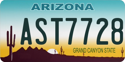AZ license plate AST7728