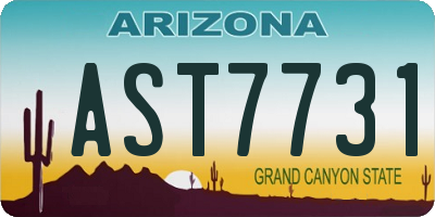 AZ license plate AST7731