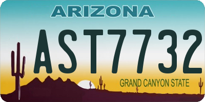 AZ license plate AST7732