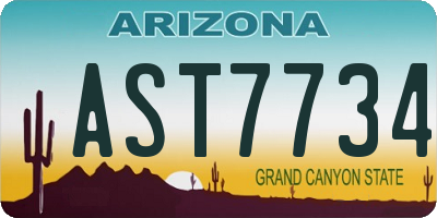 AZ license plate AST7734