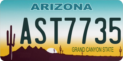 AZ license plate AST7735