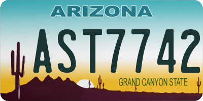 AZ license plate AST7742