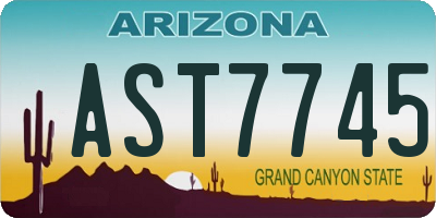 AZ license plate AST7745
